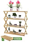 Felino® Pflanzenregal Blumenregal aus Bambus Holz Blumen...